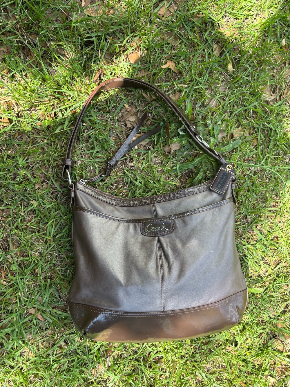 Coach Brown Leather Shoulder Hobo Bag